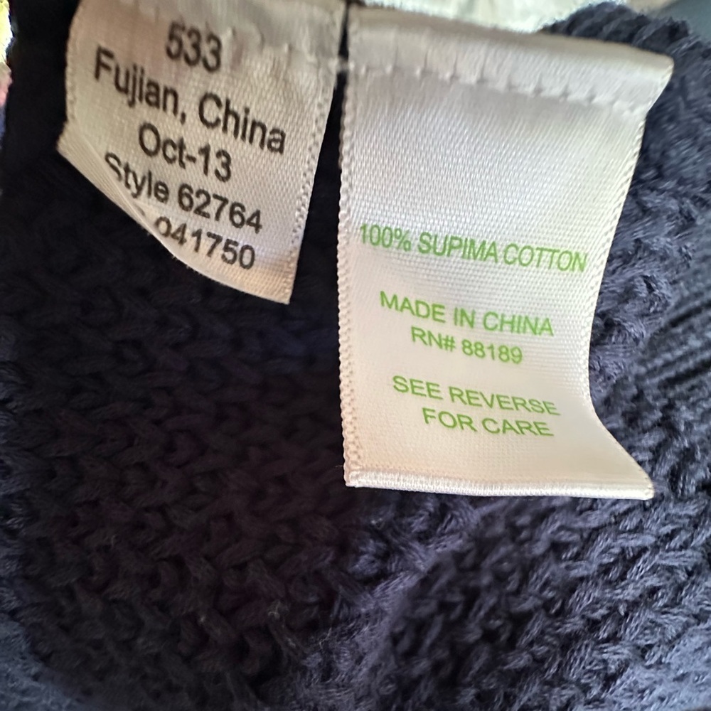 Lilly Pulitzer Kristen Navy blue open knit cotton sweater size medium. - Picture 3 of 5